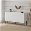 Dmora Credenza Susegana 39.6x150x80h cm Bianco 3 Ripiani 6 Vani, Madia Apertura Battente
