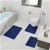 COMPOLICY Tappetino da bagno 40 x 60 cm, in ciniglia blu scuro, antiscivolo e assorbente, lavabile e ad asciugatura rapida, per bagno moderno e marittimo