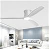 Sofucor 132cm Ventilatore da Soffitto con Luce, Legno Massello Ventilatore a Soffitto, Telecomando, DC, 3 Temperature di Colore, Timer, 6 Velocità, Modalità Estate/Inverno per Soggiorno