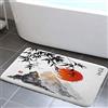NYMB Tappeto da bagno con alberi di bambù giapponesi, sole e montagne, antiscivolo, per ingresso, per interni ed esterni, con montagna Fuji asiatica, tappetino da bagno (43 x 73 cm)
