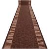 rugsx Passatoia corridoio Linea - Antiscivolo, moderna e resistente, ideale per cucina, soggiorno e ingresso, marrone 67x310 cm