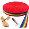 Only faith Nastro elastico bandiera arcobaleno LGTB 1,5 cm per braccialetti orgoglio e artigianato 23 metri (25 iarde arcobaleno 1,5 cm)