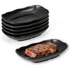 Bcuuozeeing Set di 6 piatti da portata rettangolari, 19,9 x 12,2 x 3,2 cm, piatti da portata in melamina, riutilizzabili, per dessert, antipasti, piatti da insalata, contorni di frutta