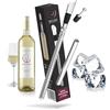 Brilamo Set di 5 bastoncini refrigeranti per vino, con 2 lunghezze con sacchetto di velluto, beccuccio e chiusura in acciaio inox, regalo perfetto per vino e accessori per vino, WK0001