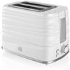 Swan ST31050WN Symphony Tostapane 2 fette, 2 fette, 3 funzioni (stop riscaldamento e scongelamento), 7 livelli di tostatura, design moderno, colore bianco, 930 W
