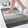 COSY HOMEER Tappetino da bagno, 50 x 80 cm, antiscivolo, lavabile, lavabile in lavatrice, per doccia, bagno e bagno, grigio scuro
