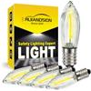Ruiandsion Luci notturne a LED E10 con chip a filamento, a corrente alternata 220V, con base E10 bianca. Lampadina LED per lampade di display per armadi a parete. In confezione da 5
