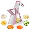 Goeasyoii Affettatrice Professionale Mandolina di Verdure, Affettatrice Manuale Verticale con Lame in Acciaio Inox, Spessore Regolabile per Patate Cipolle, Tritaverdure Multifunzionale per Cucina (Rosa)