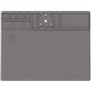 HanOaki TE-711 Tappetino da lavoro per saldatura, in silicone, resistente al calore, antiscivolo, organizer per strumenti e piccole parti, grande, 450 x 350 mm, grigio, flessibile, per riparazioni
