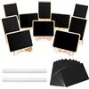 Cerioll 10 Pezzi Lavagnette in Legno,Confezione da Mini Lavagnette con Supporto,Riutilizzabili Lavagne di Gesso,Mini Bacheche Nera con 2 Pennarello,Decorazioni per Matrimoni,Compleanni,Feste,Bar e Ristorante