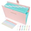 AUAUY Cartella Portadocumenti Espandibile, A4 Porta Documenti Fisarmonica, 8 Tasche Raccoglitore Documenti, Organizer per Documenti, Portatile Cartelle a per Casa Scuola Ufficio Viaggio (Rosa)