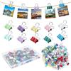 FAMCUCHE Set di 100 mollette pieghevoli, 19 mm, in metallo per documenti, con scatola di registrazione, clip da ufficio, graffette multiuso, mollette di carta per scuola, cancelleria, 10 colori