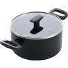 GreenChef Tones - Casseruola in ceramica antiaderente con coperchio in vetro, 20 cm/3,11 l, per induzione, senza PFAS, lavabile in lavastoviglie, adatta al forno, nero