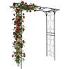 Relaxdays Arco Metallico per Rose, da Giardino, A×L×P: 206 x 204 x 52 cm, Piante rampicanti, Nero