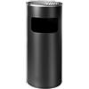 Relaxdays posacenere da Terra in Metallo con Cestino Estraibile, 30 l, Nero, 60,5x23,5x23,5 cm