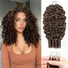 Renyarch Miracle Burmese Curly Mini Knots Crochet Human Hair - Extension Capelli Veri Pre-Separati per Donne Nere, 2 pezzi 50g Crochet Braids Water Wave Nodi Invisible Knotless, 20 pollici 4#