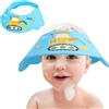 HOGOYE Cuffia per baby shower, morbida e regolabile, per bambini, con visiera per shampoo, protezione per capelli, per bambini (escavatore blu)