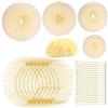 Teenitor - Kit di ciambelle per chignon, 20 retine per chignon, 4 ciambelle per chignon e 20 forcine per capelli a U, per capelli biondi