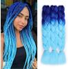JIAMEISI Jumbo, extension per capelli intrecciati (blu-azzurro ombré, 61 cm/24 pollici, confezione da 3 pezzi)
