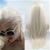 SERENEWIG Ice Blonde Wig, Sintic Lace Front Wigs Pre-Plucked 13 x 3 Glueless Straight 24 pollici Pronto da indossare 60 bionde Wigs Beginner Friendly Suitable for Daily Party Wear