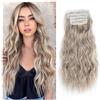 jianjunchaling Extension for capelli con clip, 4 pezzi, for testa intera, 20 pollici, capelli sintetici ricci e ondulati, naturali, for donne Wear and Go(Ash Brown Mix Platinum Blonde)