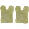 OKUMEYR Set 2pezzi Gua Sha in Jade Verde per Massaggio Viso Antirughe Superficie Liscia, Strumento Naturale Benefico la Bellezza della Pelle