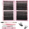 VEGCOO 660 Pezzi Ciglia Finte Extension Ciglia, 60D-100D-120D-150D Curl Ciglia Finte Ciuffetti, 8-18mm Kit di Extension per Ciglia, DIY Eyelash Extension per Ragazze e Donne Principianti