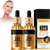 Boxiatil 2PCS Siero Viso 24k Oro Illuminante - Siero Di Peptidi Per Viso Idratante e Risanante con Acido Ialuronico Idratante, Sieri Viso Anti-Età Con Acido Ialuronico per Schiarire la Pelle (30ml)