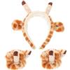 Mikinona Cerchietto per Chioma in Peluche a Forma di Giraffa Adorabile e Funzionale, Fascia per Viso che Tiene i Chioma Lontani Durante la Skincare, Set