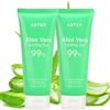 ASYBO Gel di Aloe Vera 100 x 2 ML - 99% Biologico Puro Idratante per Viso e Corpo, Crema Naturale per Pelle Secca, Scottature Solari, Acne, Lenitivo e Idratante per Viso Corpo Capelli