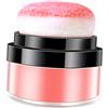 VICASKY Blush Minerale in Polvere con Applicatore di Fungo Leggera e Traspirante per Guance Uniformi e Naturali Makeup Femminile Portatile e Facile da Usare Tinta Corallo