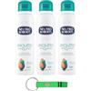 Beni Culinari 3 x Neutro Roberts, deodorante Asciutto Spray Iris e Mandorla, senza alcool e con Rockalaun, anti sudore, deodorante unisex, 150 ml + portachiavi Beni Culinari