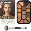 Joyeee Palette viso completa, Fondotinta cotti, Blush rosa, Illuminante oro caldo, Terra abbronzante marrone, Ombretti rossi, Scolpisci e illumina, Grande (15 Colors Contour Palette)