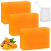 BoloShine Sapone all'acido Cogico, 3 Pezzi Kojic Acid Soap, Sapone Naturale di Curcuma per Viso e Corpo, Rimozione Macchie Scure Acne Punti Neri, Schiarente Idratante Uniforma il Tono Della Pelle (Curcuma)