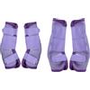 LEAFOREST Set di 4 stivali da mosca per cavalli, protezione antiscivolo per le gambe, per asini, mini pony, stivali da mosca in rete traspirante, per uso pascolo e fienile, viola, per pony