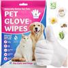 Golden Nature - Salviette per Animali Cani + Gatti - 6 Pezzi - Salviette a Guanto Senza Acqua per Lavare, Fare Il Bagno, Toelettare - Pulisce Zampe, Viso, Corpo - Monouso, Sicure da Leccare