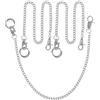 DEARMAMY Catena da Orologio da Tasca Uomo 3 Pezzi in Acciaio Inossidabile Argento Design Versatile e Finitura Lussuosa per Abbigliamento Casual e Jeans