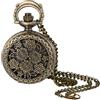 JewelryWe Orologio da taschino vintage da donna, scheletro, uccello, farfalla, fiore, collana con ciondolo analogico al quarzo, con catena da 78 cm, per Natale, Fiore-piccolo