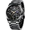 BENYAR BY Orologio da uomo quarzo analogico Cronografi Orologi uomo Regali | Cinturino in acciaio inossidabile/pelle Data Impermeabile Luminoscente Business/Casual/Sportivo