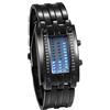 JewelryWe Orologio digitale da uomo da donna con LED binario impermeabile 30 m, cinturino in lega, sportivo, militare, orologio da polso per lui e per lei