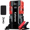 katoroe Avviatore Batteria Auto, 6000A Avviatore Emergenza per Auto/Moto per (10L Gas 8L Diesel), 12V Jump Starter Booster Avviamento Auto 400 Lumen LED/Ricarica USB-C, Display LED