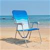 #WEJOY Sedia da Spiaggia Pieghevole, Sedia da Mare Leggera con Schienale Alto Portatile con Tracolla, Spiaggina Mare Sedia da Campeggio Esterno Giardino Picnic Piscina, 1/2 Pezzi