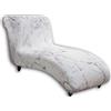 Generic Copri Chaise Longue Elasticizzato Senza Braccioli Stampa Moderna, Fodera Copertura Protettiva Traspirante per Soggiorno Camera da Letto Interno(Gray White)