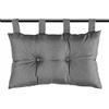 Caritex Cuscino Testata Letto Con Passanti a Strappo, Cuscino Testiera Letto Imbottito Con Fiocco di Poliestere, Montaggio Rapido, con Bottoni Decorativi 45x70 cm Modello Bea S809 (Antracite)