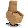REDÒKASA Poltrona relax elettrica Seattle Plus per anziani, 1 o 2 motori, 2 ruote, Kit Optional Batteria, dimensioni contenute, tessuto antimacchia idrorepellente (1 Motore, Ambra)