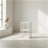 INDE MOBLEKIT | Mensola in legno con 2 scomparti, 30x30x60 cm, bianca con lati a doghe naturali, mensola decorativa aperta per bagno, cucina o corridoio