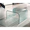 IMAGO FACTORY Greta | Tavolino da Salotto - Ponte in Vetro Curvato, Tavolo da Soggiorno Piccolo, Mobili Soggiorno, Design Moderno