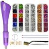 Afantti Applicatore Strass Hotfix Strumento Pietre Penna Pistola Hot Fix con | 7 Punte | 3000 Pezzi Strass Termoadesivi | per Vestiti Scarpe Cappelli Tessuto Arti Artigianato