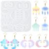 Nifocc 5 paia di stampi in resina epossidica a forma di nuvola lunare pianeta fulmine colata ciondolo collana orecchini orecchini stampi in silicone forma di cristallo per fai da te