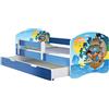 ACMA Letto per Bambino Cameretta per Bambino con Materasso Cassetto Rete a doghe II BLU (21 I pirati, 140x70 + Cassetto)